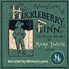 Adventures of Huckleberry Finn audiobook cover, Academy Voices